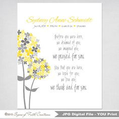Born Quote / Baby Girls Flower PRINTABLE Nursery Wall Art / Baptism ...
