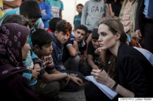 UNHCR Special Envoy Angelina Jolie records the stories of refugees who ...