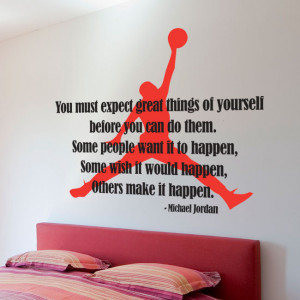 Michael Jordan Typographic Famous Quote Sticker Air Jordan Silhouette ...