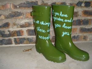 Garden Quotes Rubber Rain Boots
