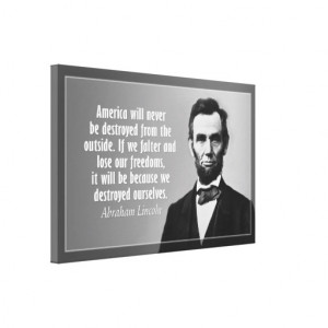 Abraham Lincoln Quote on America Stretched Canvas Prints