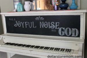 Piano chalkboard quote