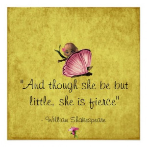 Little and Fierce Shakespeare Butterfly Poster