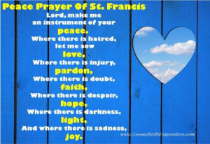 Peace Prayer of St. Francis, Blue door with heart shaped opening