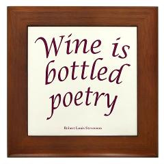 Wine Bottled Poetry Framed Tile