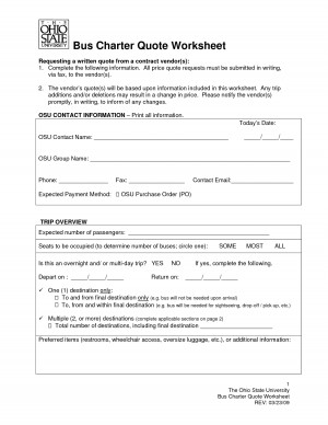 Bus Charter Quote Worksheet by amd51223