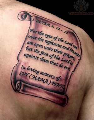 Quote Memorial Tattoo On Back