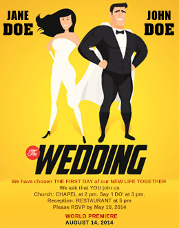 Superhero wedding invitation