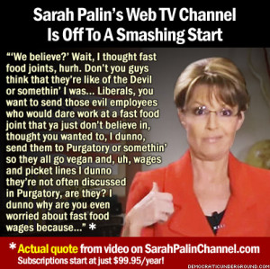 Pic Of The Moment: Sarah Palin's Web TV Channel Is Off To A Smashing ...