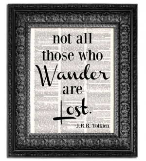 Not All Who Wander Are Lost Poster Print, Tolkien quote on Vintage ...
