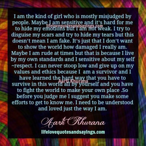 Don’t Misjudge Me Unless You Know me.