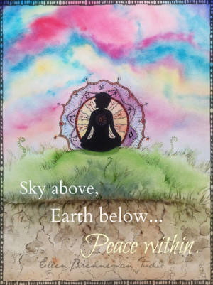Yoga art inspiration quote peace chakra art print