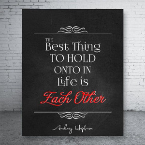 Audrey Hepburn Love Quote, Inspirational Quote Wall Poster, Wedding ...