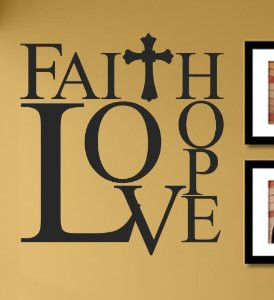 faith hope love with cross vinyl wall decals quotes sayings