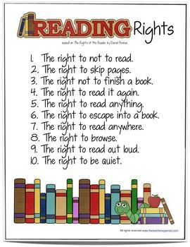 Based on The Rights of a Reader by Danial Pennac, this mini-poster ...