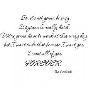 Amazon.com - The Notebook Quote so It's Not Gonna Be Easy Style #2 ...