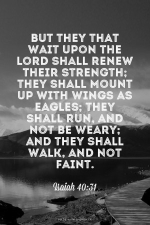 But they that wait upon the Lord shall renew their strength; they ...