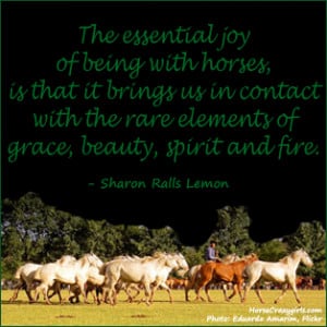 Horse Quote by Sharon Ralls Lemon
