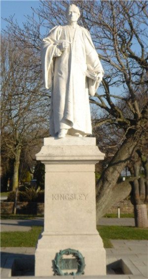 statue of Charles Kingsley at Bideford, Devon (UK)