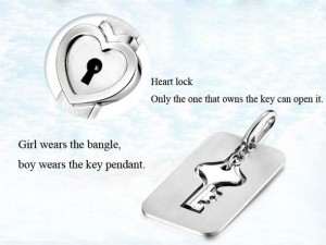 ... & Bangles Love Bracelet Heart Lock and Key Bracelet Jewelry Sets