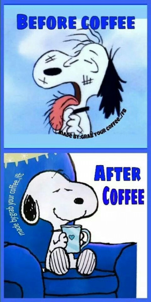 Coffee Mornings Quotes, Coff Snoopy, Snoopy Quotes Coffee, Coffee ...