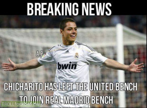 Chicharito joins Real Madrid bench from MUFC Bench