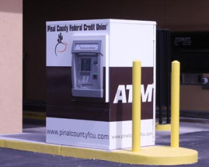 Pinal County Federal Credit Union AFTER installation of Drive Up Kiosk