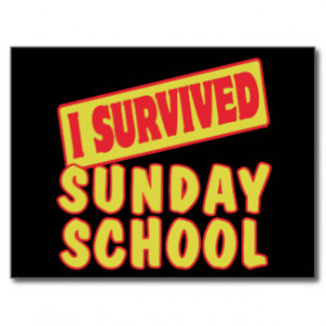 SURVIVED SUNDAY SCHOOL POSTCARD