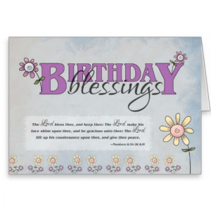 Birthday Blessings flowers & bible verse Greeting Card