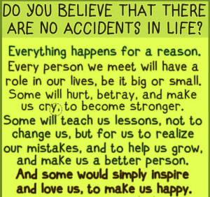 Everything Happens for a Reason.....