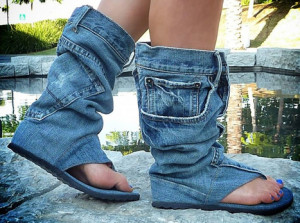Denim Shoes: Ferociously Funky Sandals Made From Vintage Jeans ...