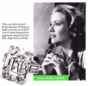 Princess Grace (Grace Kelly) engagement ring. Prince Rainier of Monaco ...