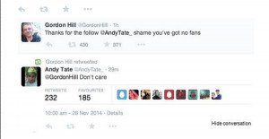 ... ve got no fans’ drunken rant at a Sunday League game some years ago