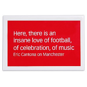 quote magnet red this range features quotes about manchester from some ...