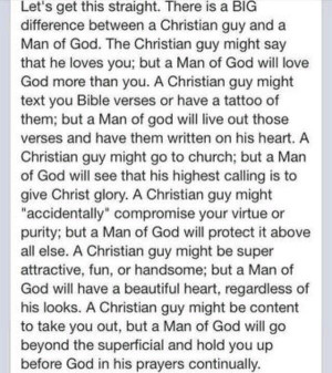 Christian guy vs. Man of God