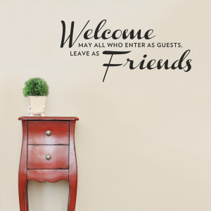welcome friends wall quote decal