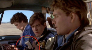 ... Single Action Army (circled in red) to Jed Eckert (Patrick Swayze