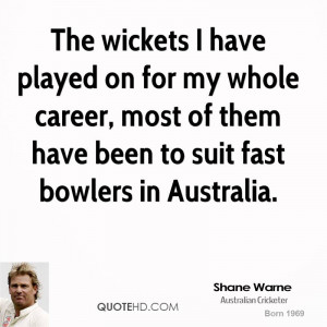 The wickets I have played on for my whole career, most of them have ...