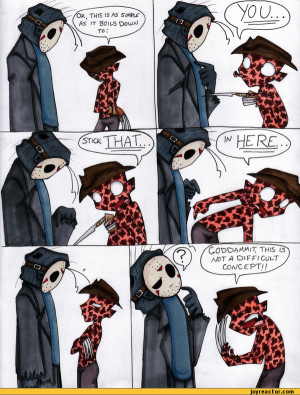 Jason & Freddy Krueger Funny Cartoon