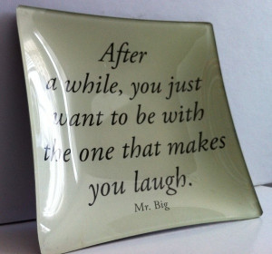 Fun glass dishes with Carrie Bradshaw and Mr Big Quotes by modwedding ...