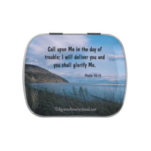 Call upon Me Christian Quotes Jelly Belly Candy Tin
