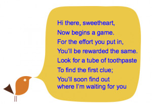 ... enticing text message. Want to see a romantic scavenger hunt riddle