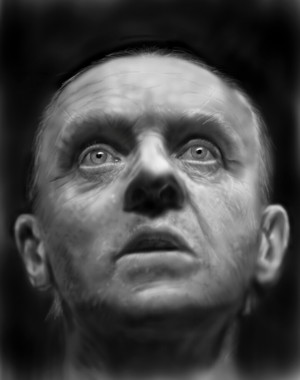 Cellphone drawing of Hannibal Lecter by thewalkingman