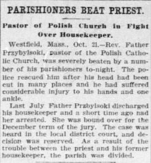 ... Washington Herald, detailing a fistfight in a Polish Catholic parish