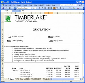 The first worksheet is a summary of all rooms, formatted as a cover ...