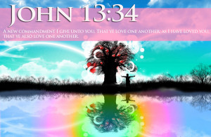 Bible Verse On Love John 13:34 Love One Another Colorful Wallpaper