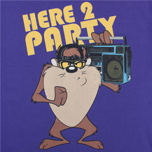 LOONEY TUNES Taz Tasmanian Devil Here 2 Party TShirt - Purple
