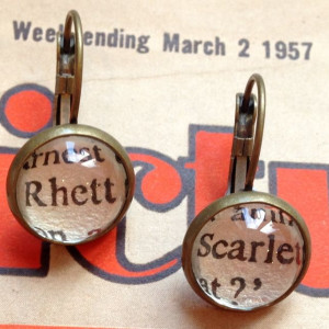 GONE WITH THE WIND RHETT SCARLET CLASSIC BOOK QUOTE EARRINGS. Can do ...