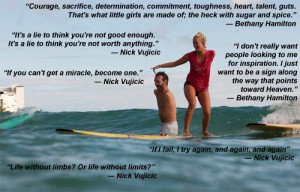 Vujicic, who has no arms or legs and from pro surfer Bethany Hamilton ...