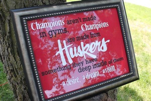 Framed & Matted Nebraska Huskers - Champion Quote